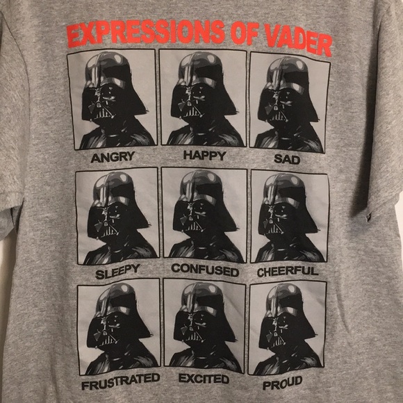 Star Wars Expressions of Vader gray t shirt large - Picture 2 of 4